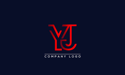 Abstract unique modern minimal alphabet letter icon logo YJ