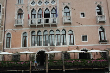 Canvas Print - facade of the house in venice