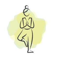 Sticker - woman practising yoga in tree pose