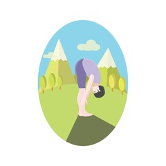 Wall Mural - woman doing yoga outdoors