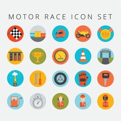 Wall Mural - set of motor race icons