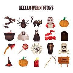 Sticker - halloween icon set