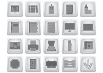 Wall Mural - set of office icons