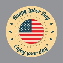 Poster - usa labor day label