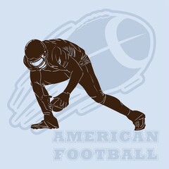 Poster - american football player silhouette