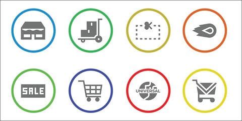 Canvas Print - Modern Simple Set of cart Vector filled Icons