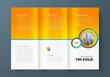 © vectorboom - Tri-fold abstract circles orange color design template cover brochure