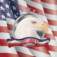 Wall Mural - usa flag with eagle