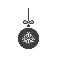 Sticker - christmas ball with snowflake