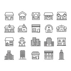 Canvas Print - set of house icons