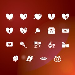 Poster - set of valentine icons