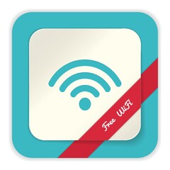 Poster - free wifi label