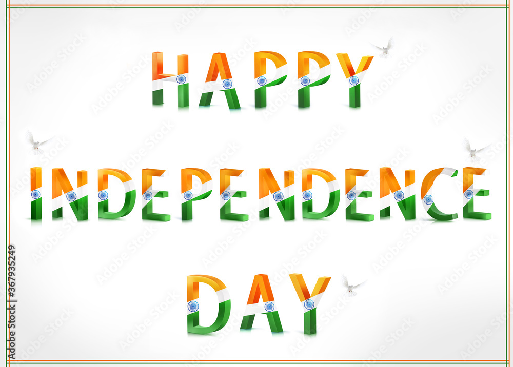 happy independence day of india lettering with indian flag , india flag ...