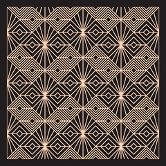 Wall Mural - Laser cutting interior panel. Art Deco vector design. Plywood lasercut square tiles. Square seamless patterns for printing, engraving, paper cut. Stencil lattice ornament. Decal. Fence.