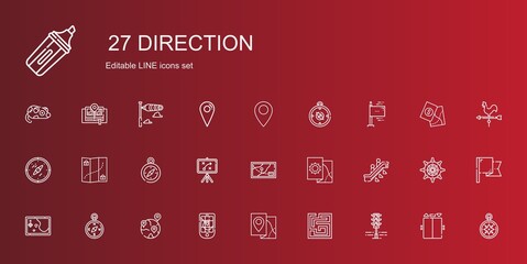 Wall Mural - direction icons set