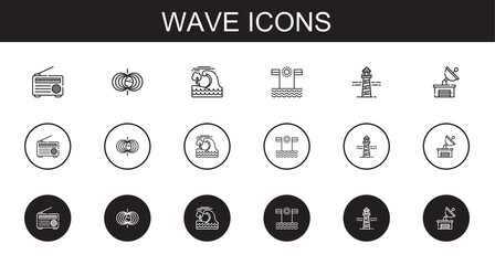 Poster - wave icons set