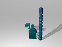 3D Illustration Of POLITICIAN Graphics And Text Around The Icon Made By Metallic Dice Letters For The Related Meanings Of The Concept And Presentations. Editorial And Business