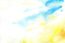 blue yellow watercolor background in ukraine colors