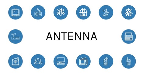 Poster - Set of antenna icons