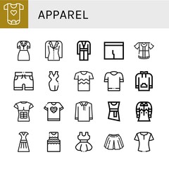 Sticker - apparel simple icons set