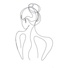 Continuous Line Drawing. Woman Body. Vector Illustration For Spa, Tshirt, Nails, Poster