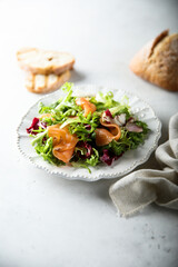 Poster - Healthy green salad with smoked salmon