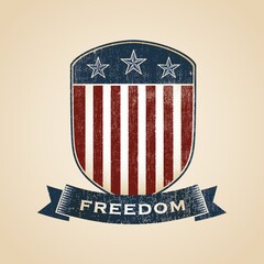 Canvas Print - freedom badge