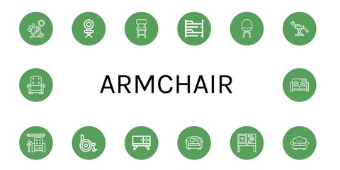 Canvas Print - armchair simple icons set