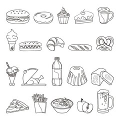 Sticker - collection of food items