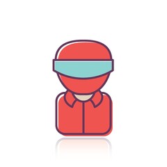 Sticker - racer with helmet