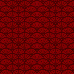 Geometric seamless vintage pattern with fans