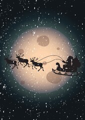 Wall Mural - santa in the sky