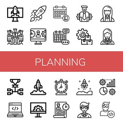 Sticker - planning icon set