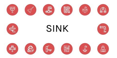 Wall Mural - sink simple icons set