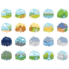 Sticker - collection of various landscapes