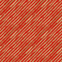 Abstract Grunge Seamless Pattern With Golden Glittering Acrylic Paint Diagonal Stripes On Red Background