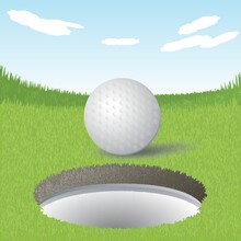 Golf Ball Near The Hole