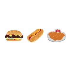 Canvas Print - fast food set