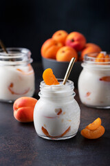 Canvas Print - Sweet healthy yogurt with apricots