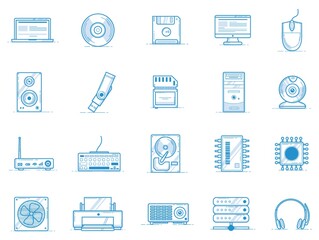 Wall Mural - computer devices icon set