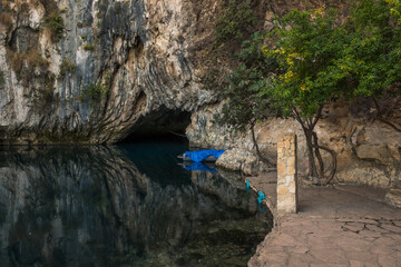 Wall Mural - Cave and source Bona river in Blagaj, Bosnia and Herzegovina