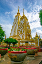 Pagoda At Wat Phrathat Nong Bua Temple In Ubon Ratchathani,Thailand Public Domain