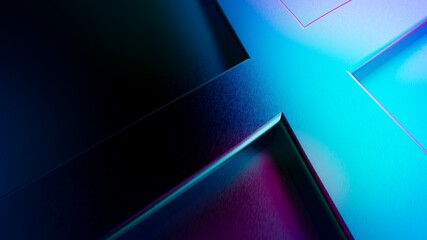 Wall Mural - 3d rendering of abstract background design with crossing lines in purple and blue colors