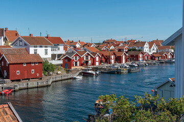 Old wooden houses at Gullholmen in Sweden