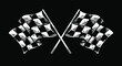  black and white racing flag on dark background