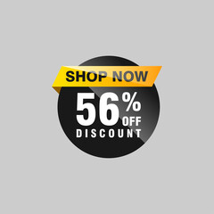 56 discount, Sales Vector badges for Labels, , Stickers, Banners, Tags, Web Stickers, New offer. Discount origami sign banner