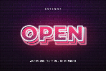 Wall Mural - neon text effect 100% editable vector image
