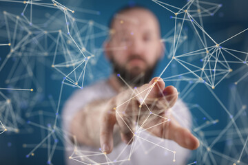 Aufkleber - network group digital in hand