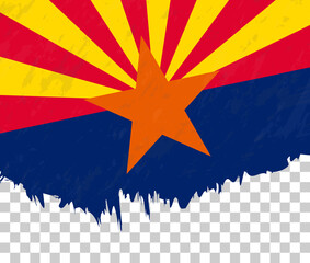 Wall Mural - Grunge-style flag of Arizona on a transparent background.