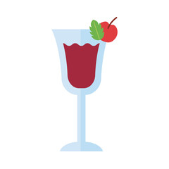 Sticker - cup with cocktail drink and cherries flat style icon